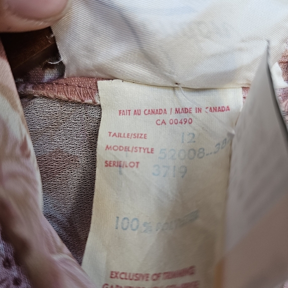 Vintage London Brown Pink Floral Pleated Dress Size 12 - Picture 3 of 6